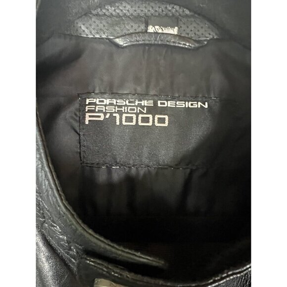 Porsche Design P 1000 black  leather moto jacket sz 54 authentic rare mens lined - Picture 6 of 13